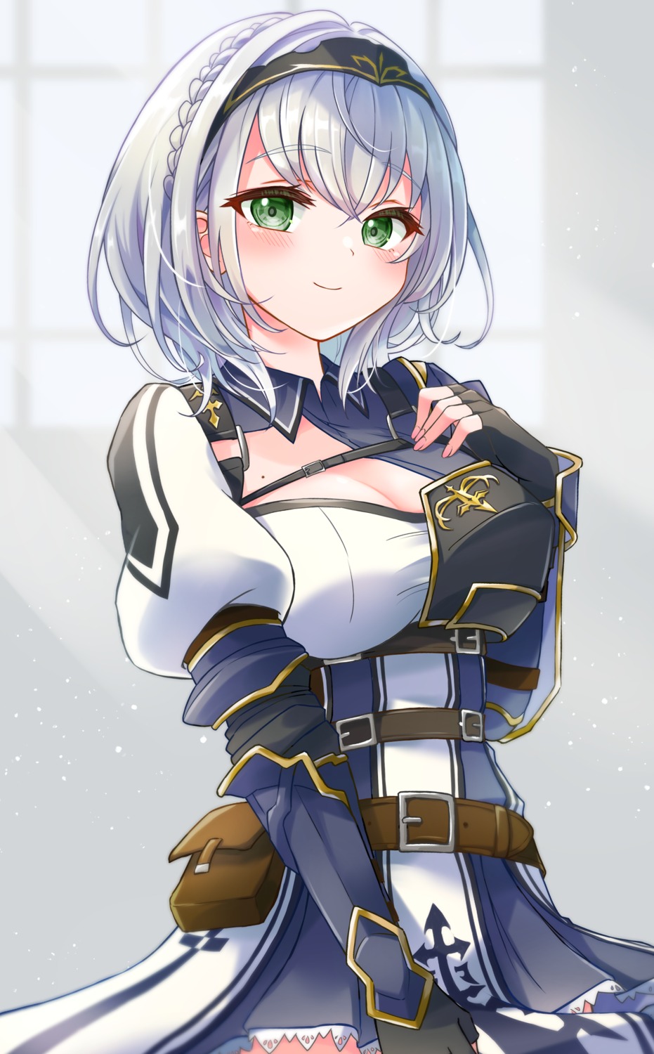 armor cleavage hololive null_illust shirogane_noel