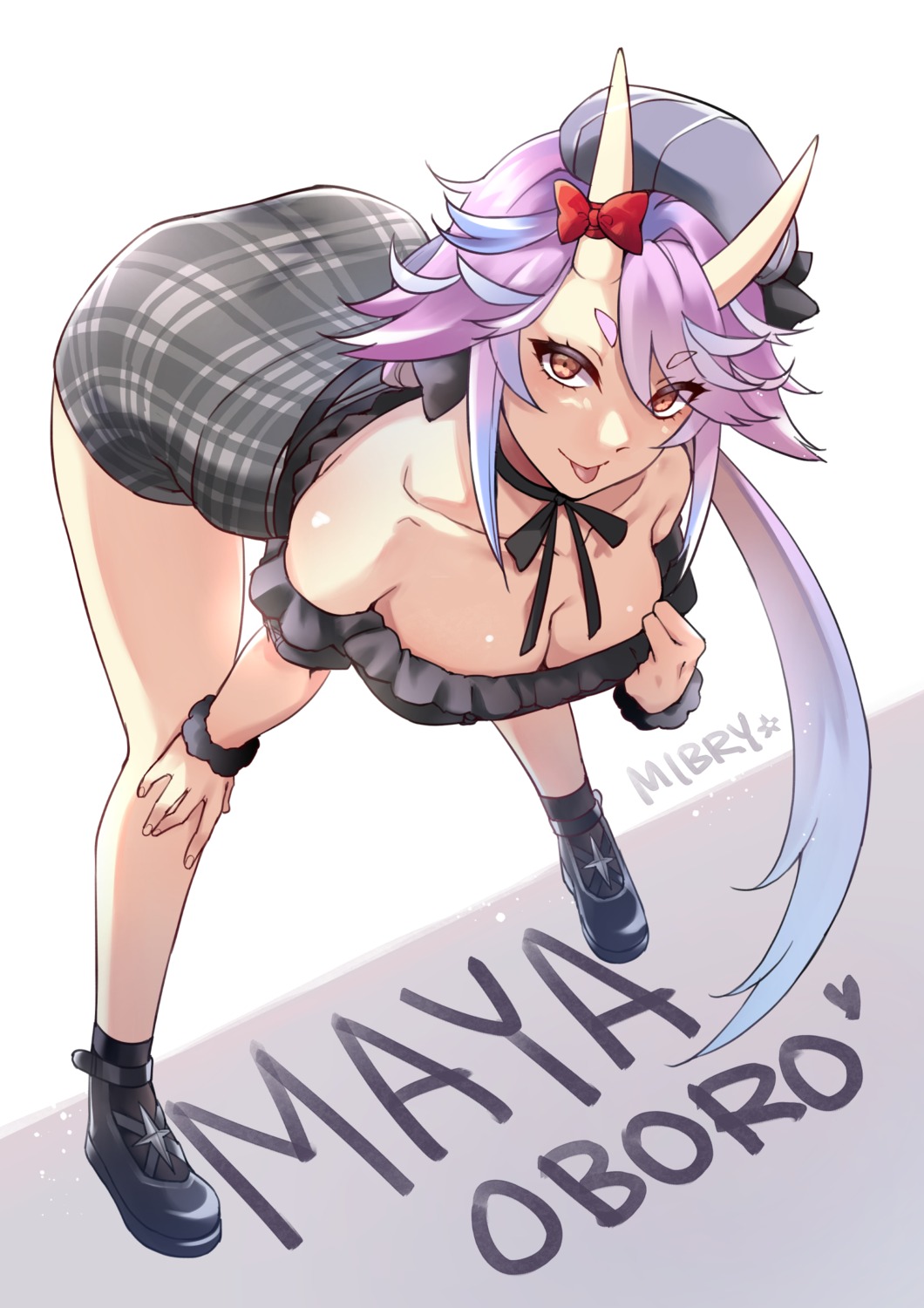 horns maya_oboro mibry_(phrysm) no_bra undressing