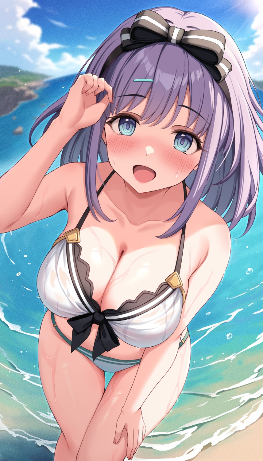 bikini myuu_(arisumeria) nagare_misora princess_connect! princess_connect!_re:dive swimsuits wet