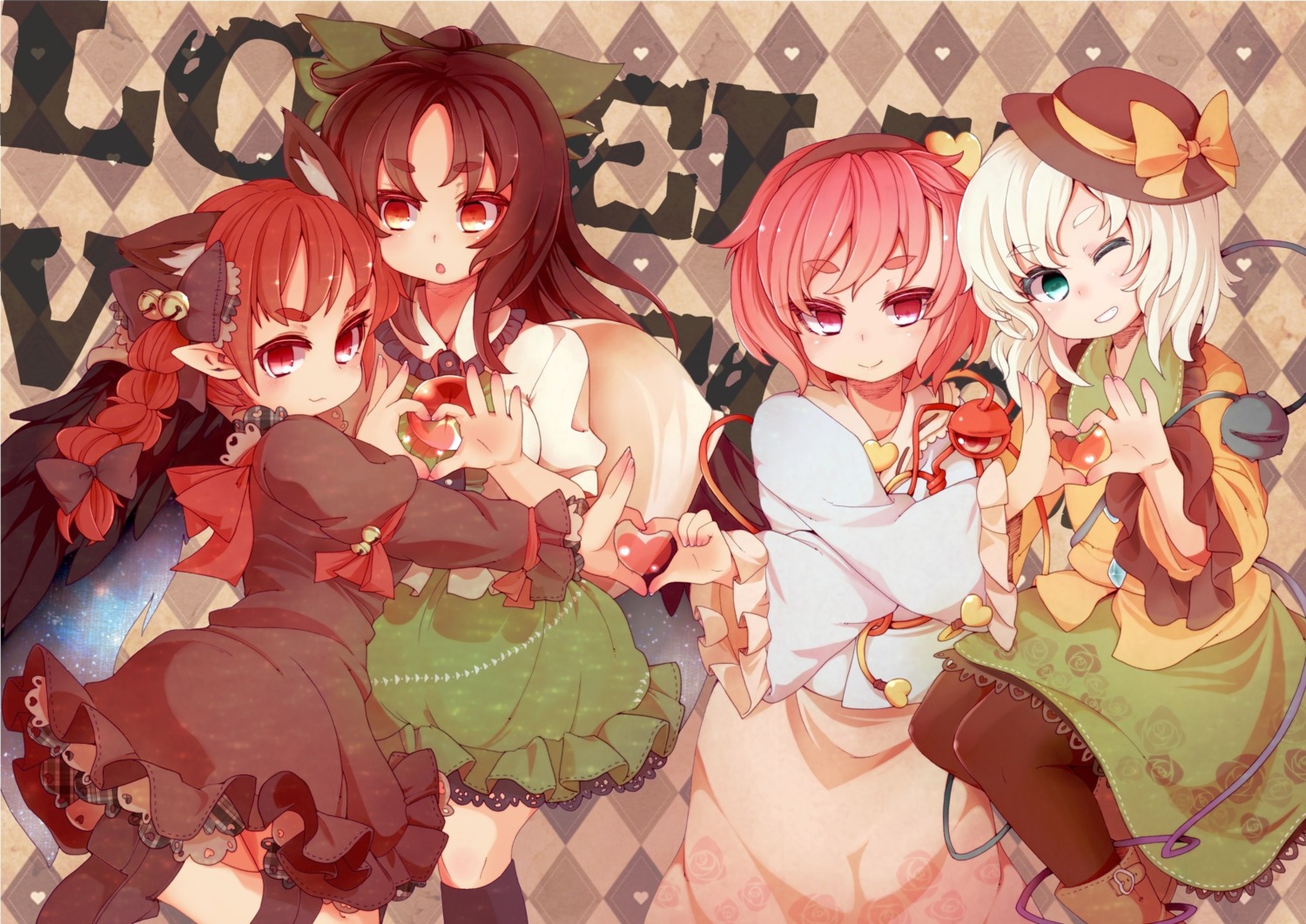 animal_ears kaenbyou_rin komeiji_koishi komeiji_satori pantyhose reiuji_utsuho sacha touhou