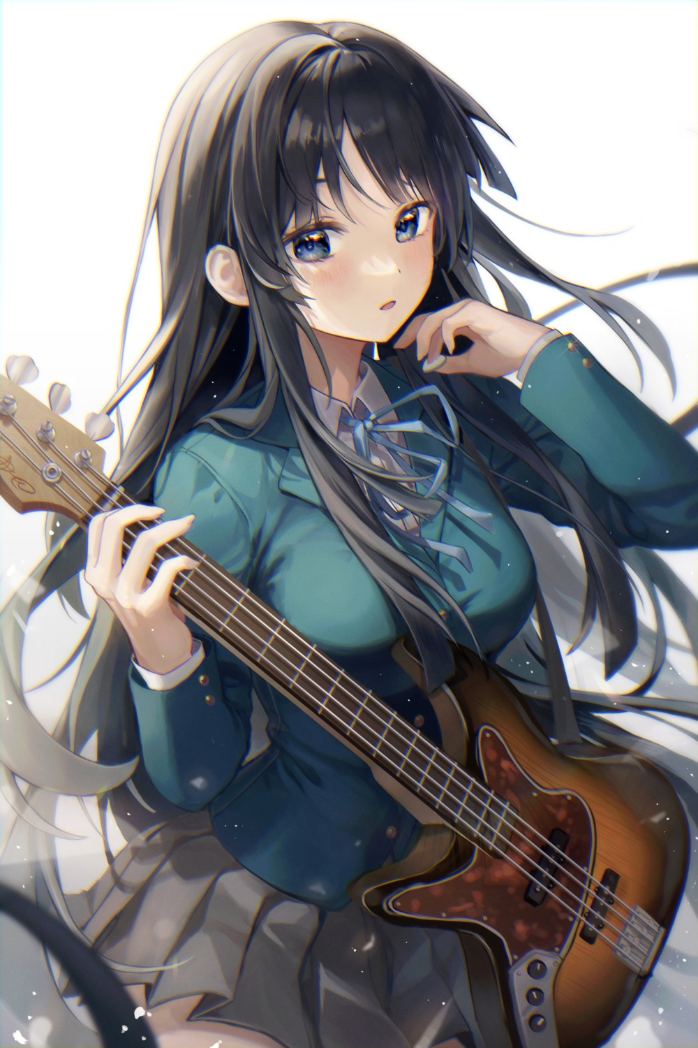 aibek akiyama_mio guitar k-on! seifuku