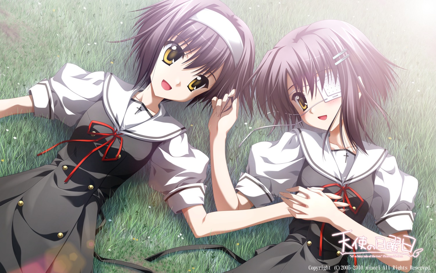 ef_~a_fairytale_of_the_two~ eyepatch minori nanao_naru seifuku shindou_chihiro shindou_kei tenshi_no_nichiyoubi wallpaper