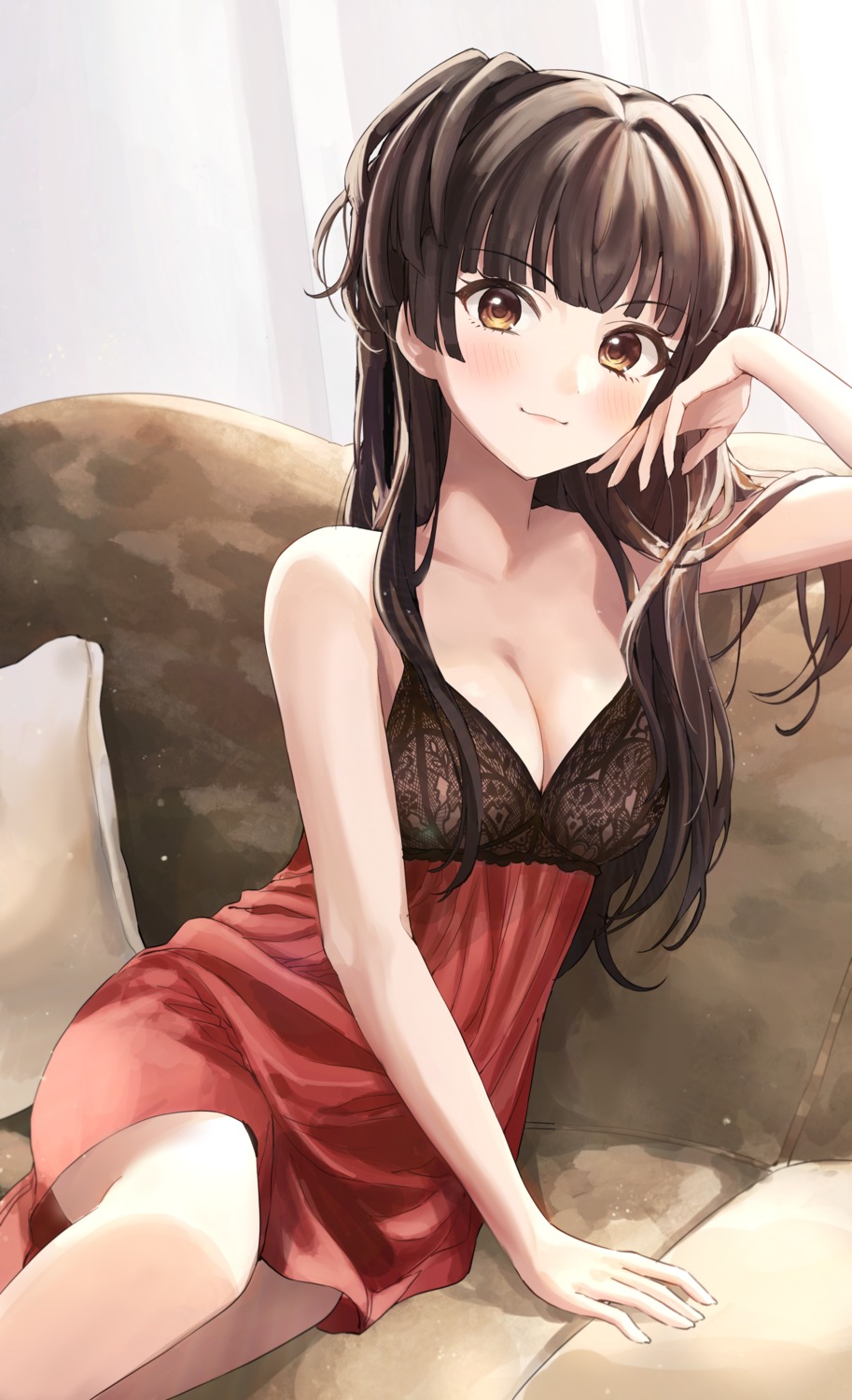cleavage kudou_(sikisiki0000) lingerie mayuzumi_fuyuko see_through the_idolm@ster the_idolm@ster_shiny_colors