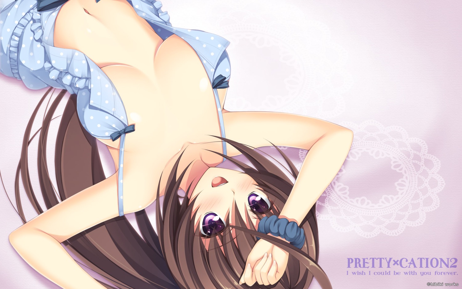 asami_asami ashiya_suzuka cleavage dress hibiki_works no_bra open_shirt pretty_x_cation_2 wallpaper