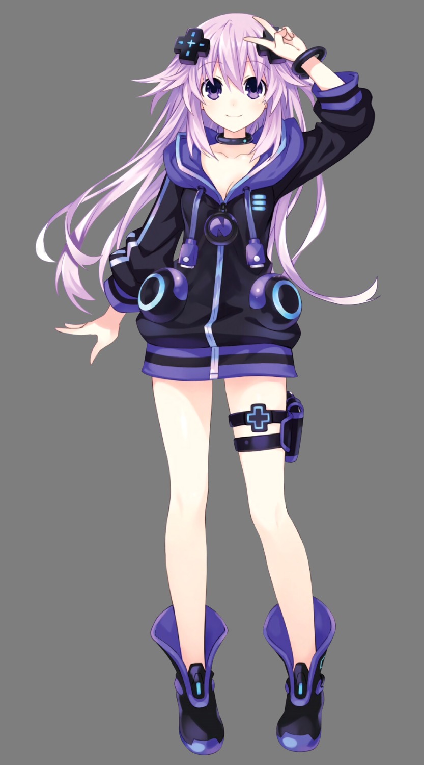 choujigen_game_neptune cleavage dress neptune neptune_(shinjigen_game_neptune_vii) shinjigen_game_neptune_vii transparent_png tsunako