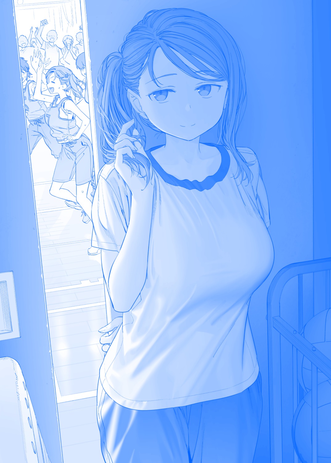 basketball getsuyoubi_no_tawawa gym_uniform himura_kiseki monochrome