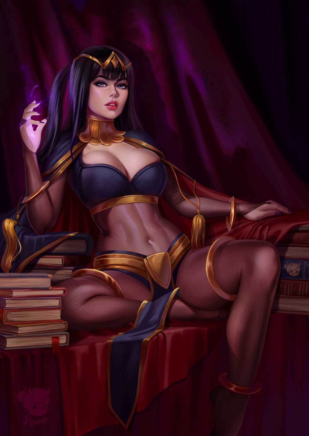 bodysuit cleavage fire_emblem fire_emblem_kakusei garter no_bra prywinko see_through tharja