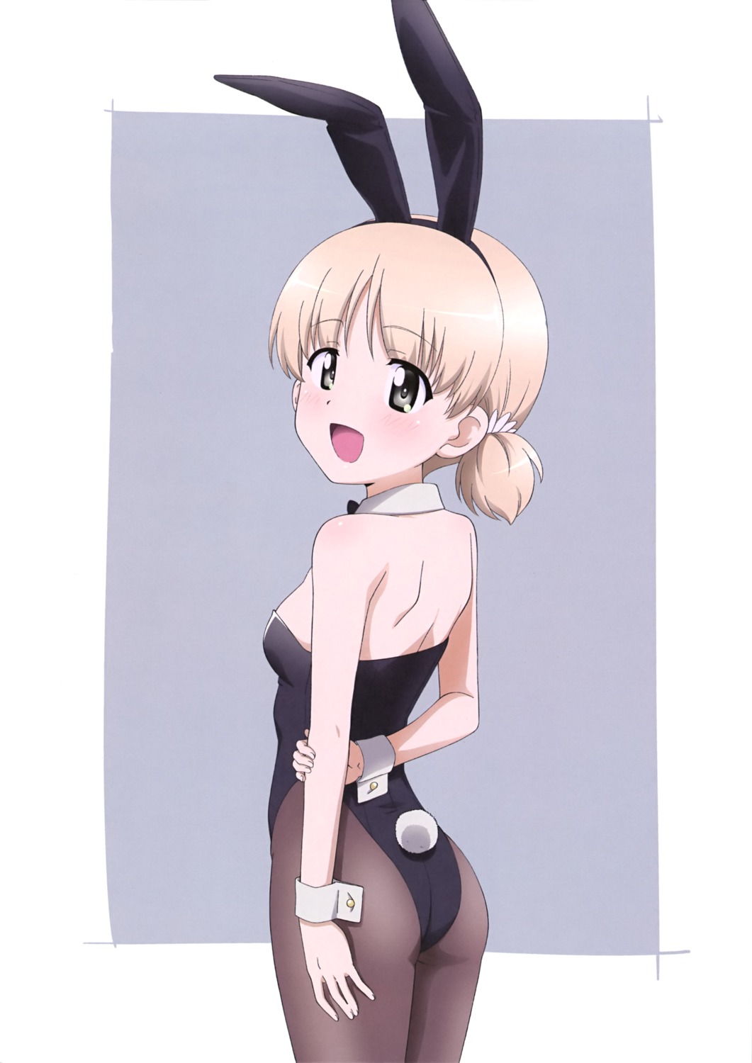 aki_(girls_und_panzer) animal_ears ass bunny_ears bunny_girl girls_und_panzer loli pantyhose tagme tail