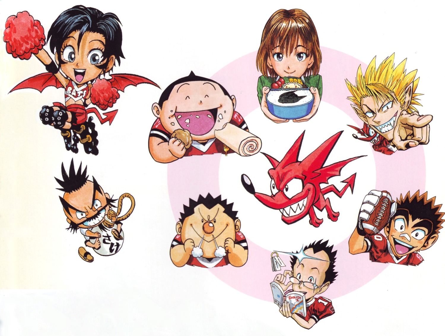 anezaki_mamori eyeshield_21 hiruma_yoichi kobayakawa_sena komusubi_daikichi murata_yuusuke raimon_taro sakaki_doburoku taki_suzuna yukimitsu_manabu