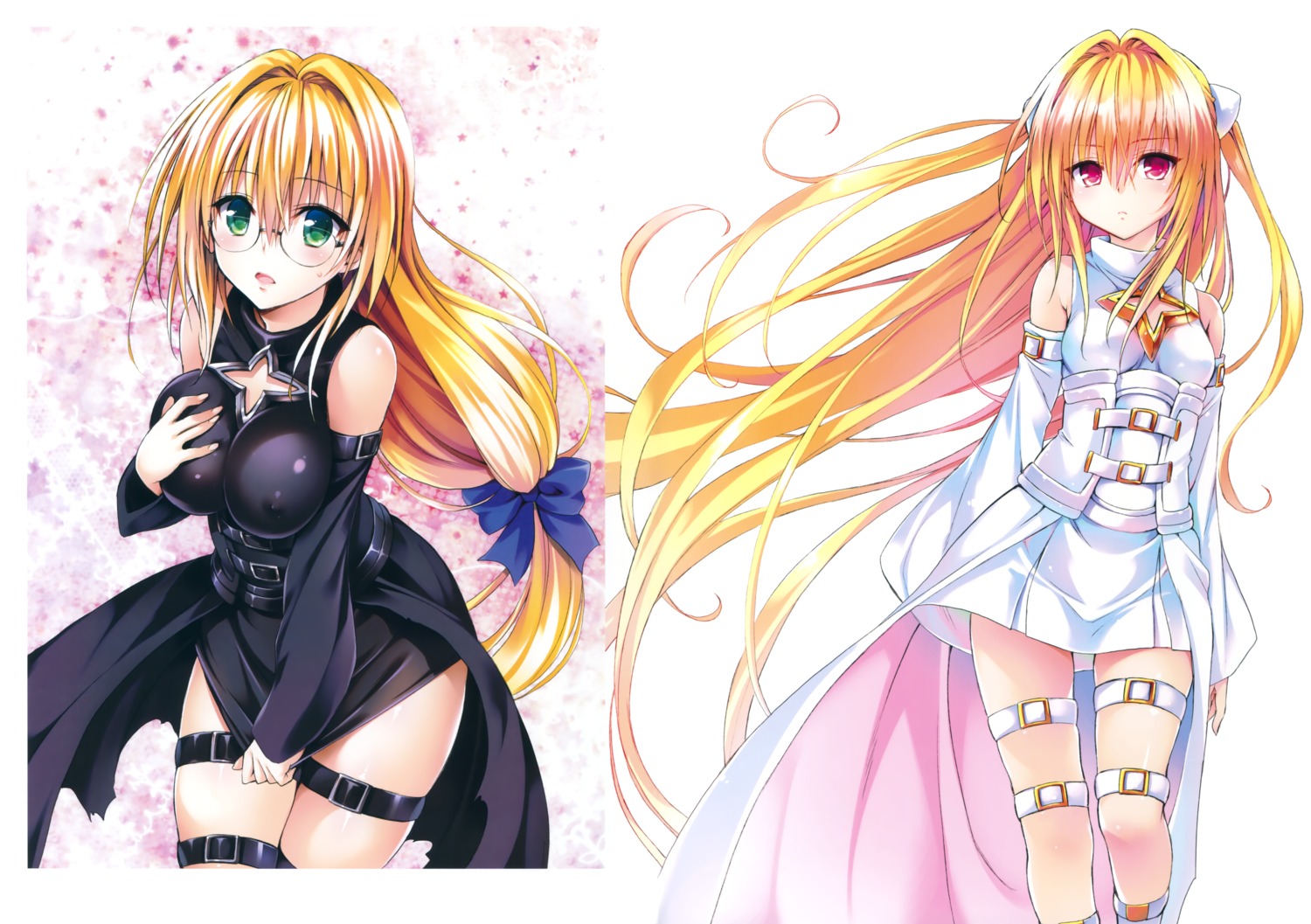 breast_hold dress erect_nipples fixed golden_darkness megane tearju_lunatique to_love_ru to_love_ru_darkness yabuki_kentarou