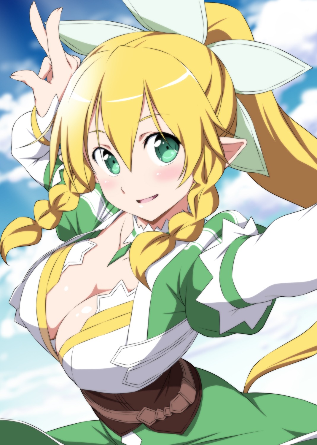 alfheim_online cleavage leafa nori_tamago pointy_ears sword_art_online