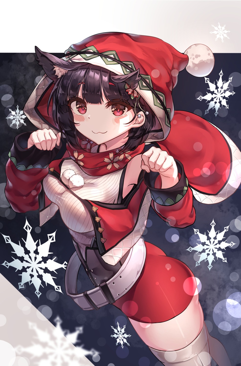 animal_ears azur_lane christmas mecha_(alswp) thighhighs yamashiro_(azur_lane)