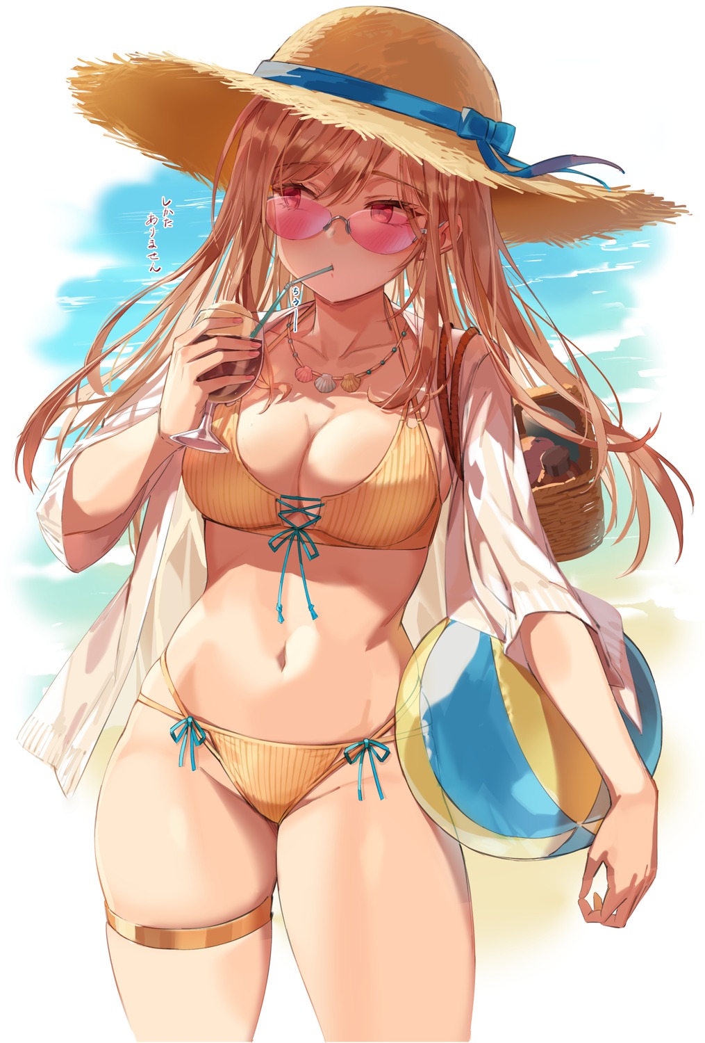 bikini garter goddess_of_victory:_nikke megane michairu. open_shirt rapi_(nikke) see_through swimsuits