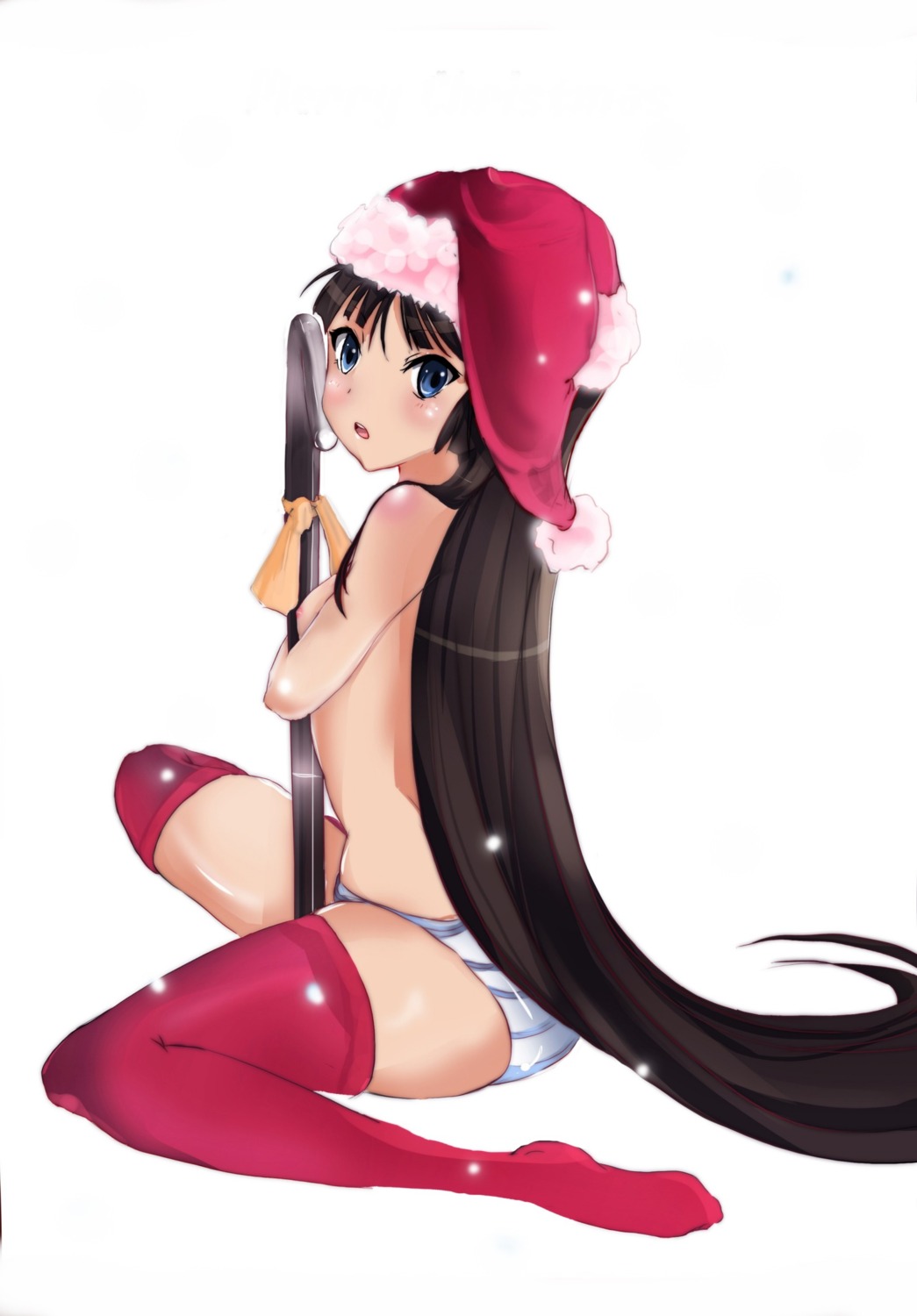 akiyama_mio christmas k-on! kio_sayuki nipples pantsu thighhighs topless