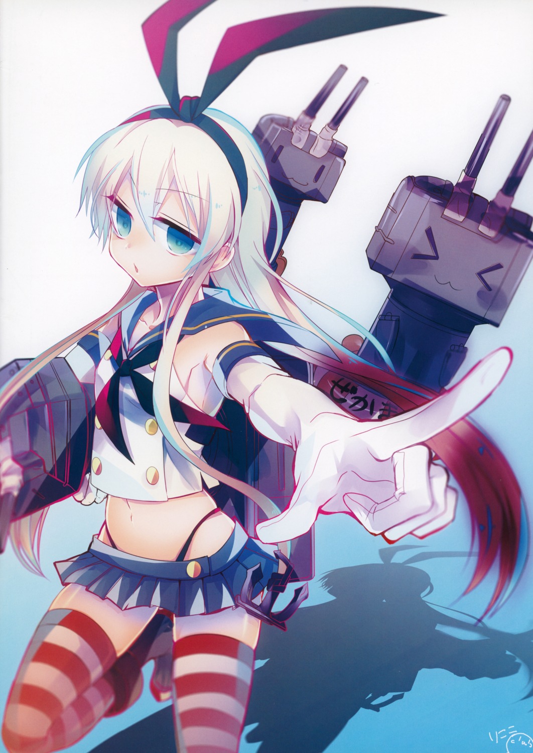 kantai_collection pantsu scanning_artifacts shimakaze_(kancolle) string_panties tagme thighhighs