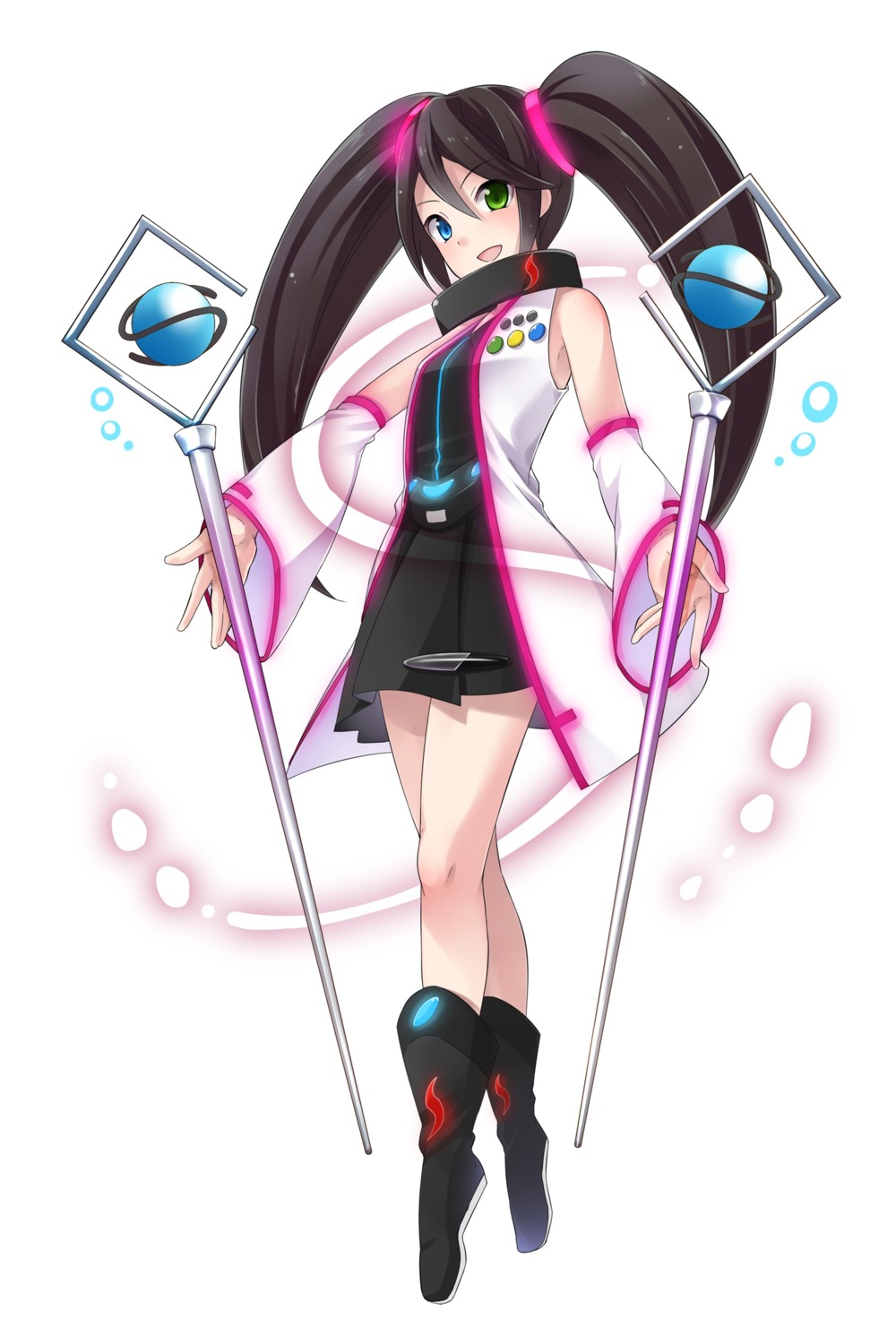 dress heterochromia kaden_shoujo sega_hard_girls sega_saturn_(sega_hard_girls) tagme