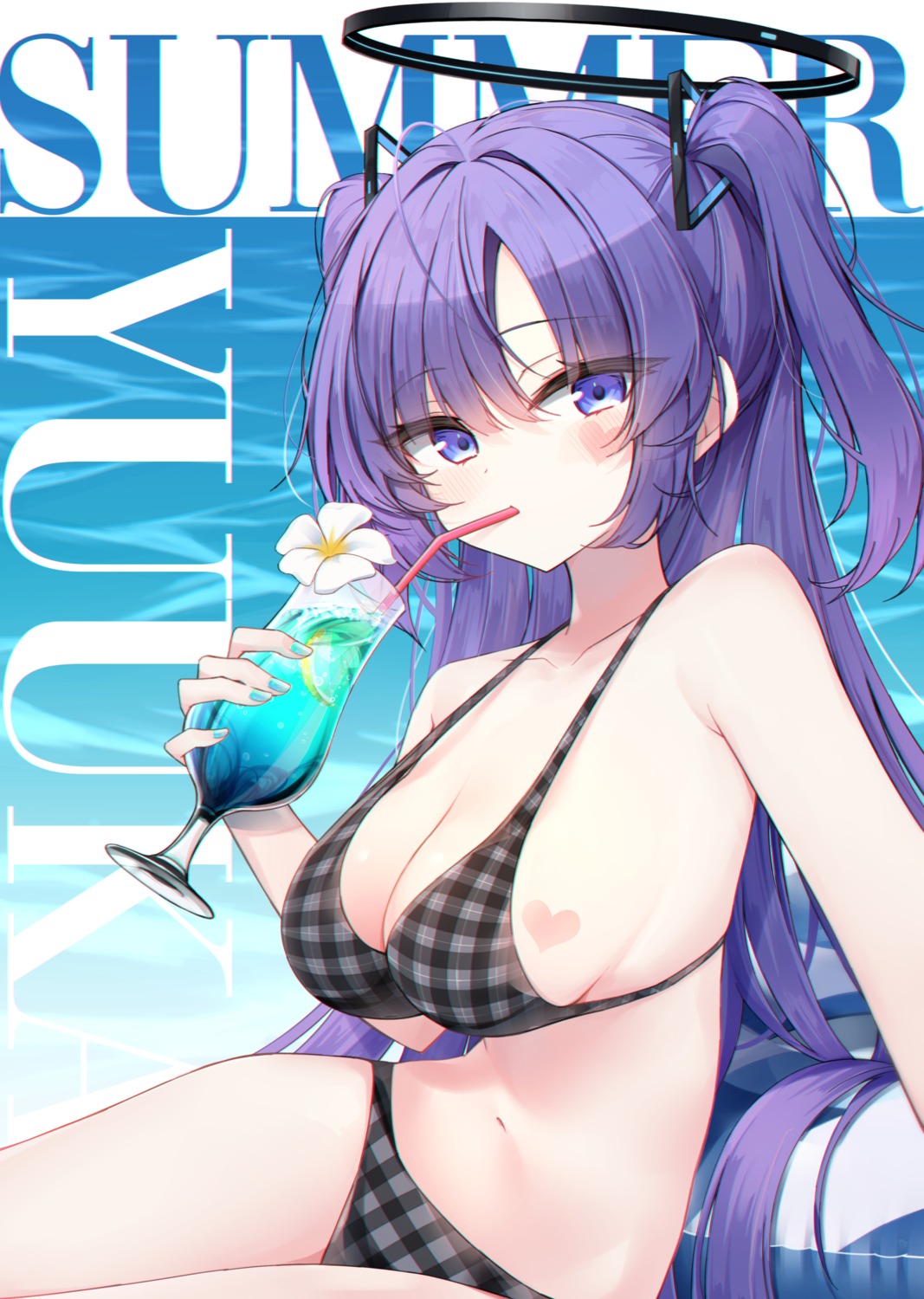 beliatan bikini blue_archive halo hayase_yuuka swimsuits tattoo