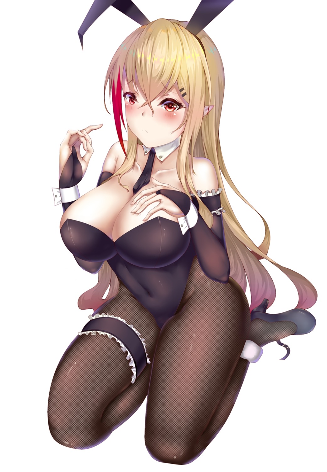 _kana_(artist) animal_ears bunny_ears bunny_girl garter heels no_bra pantyhose