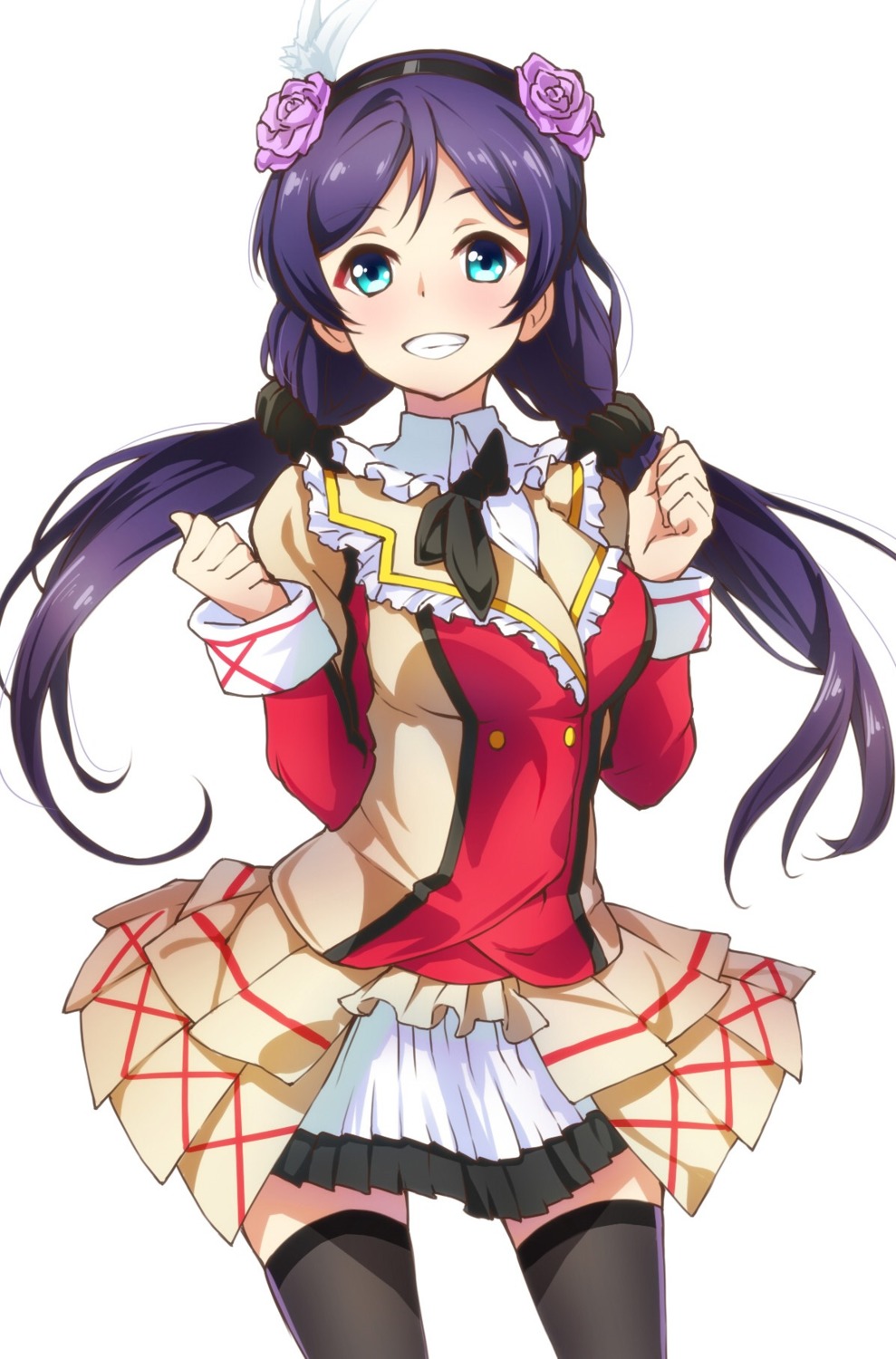 cleavage love_live! thighhighs toujou_nozomi ytk_(yutta-p)