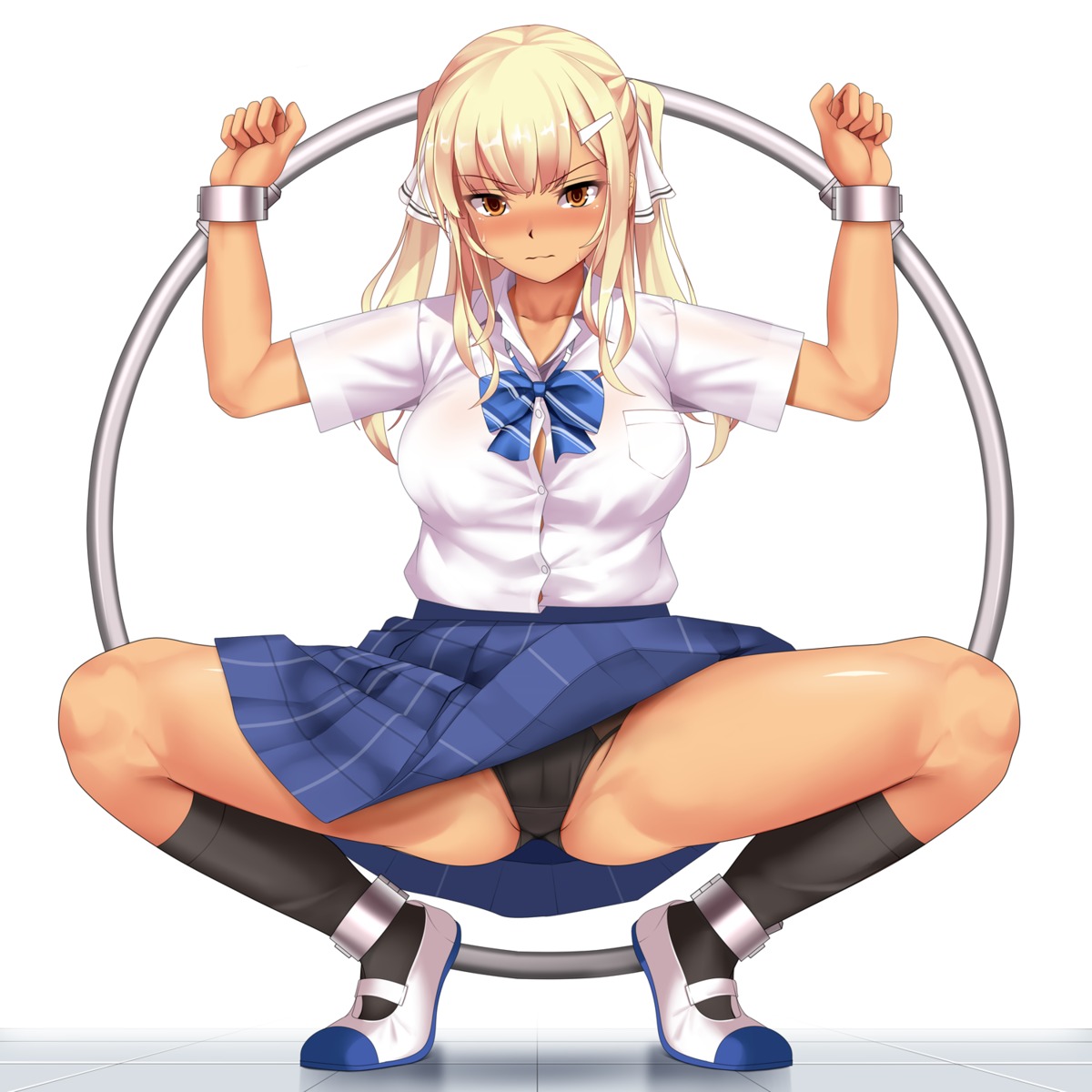 bondage cameltoe eto pantsu see_through seifuku skirt_lift