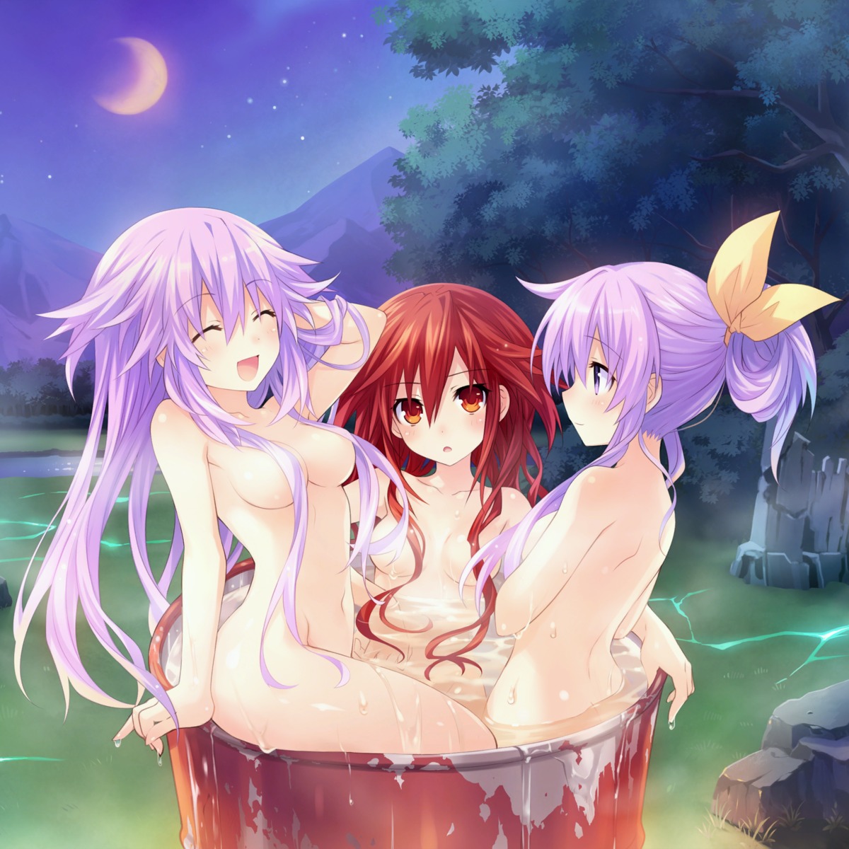 bathing choujigen_game_neptune compile_heart idea_factory naked nepgear neptune_(shinjigen_game_neptune_vii) shinjigen_game_neptune_vii tennouboshi_uzume tsunako wet