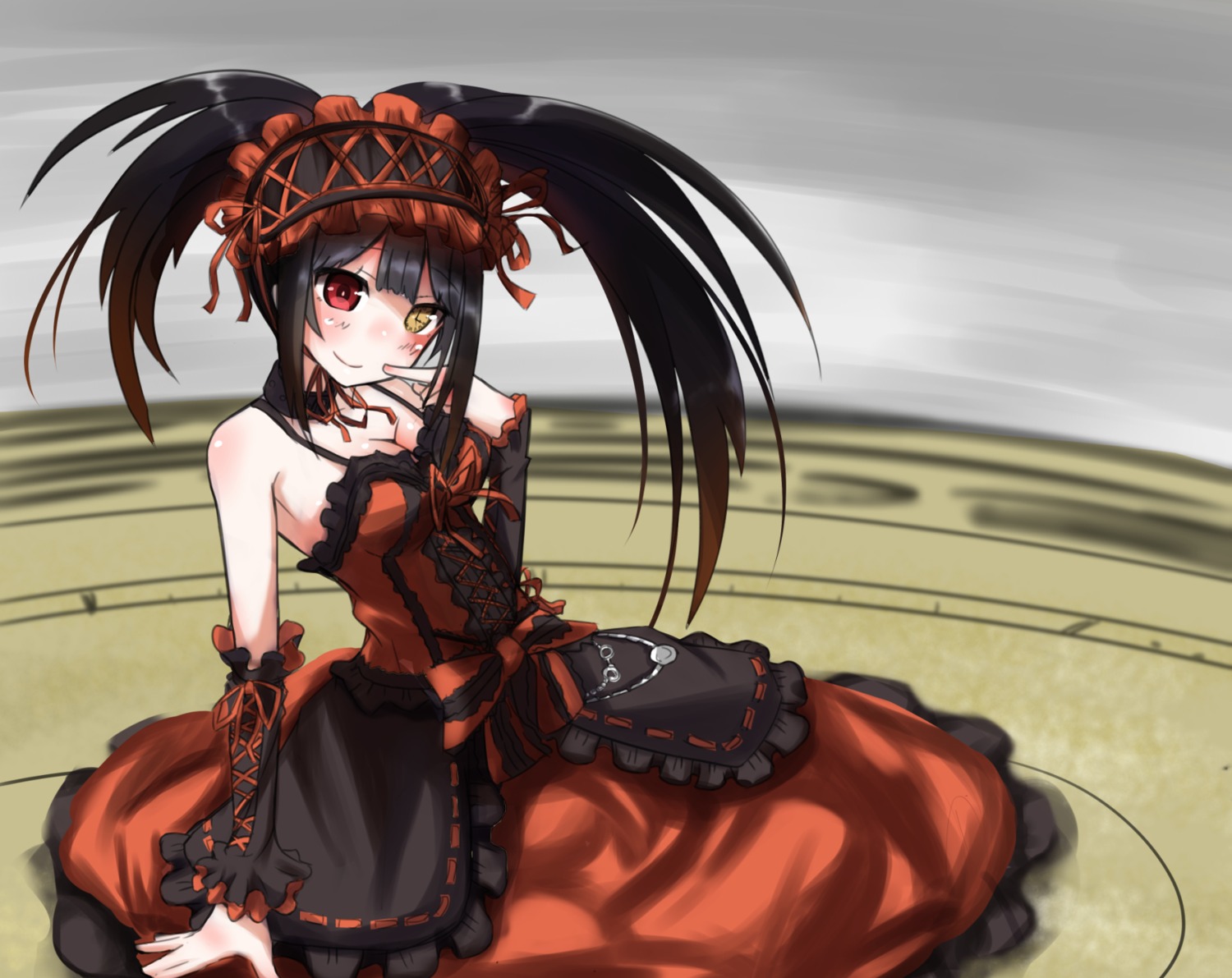 chawa cleavage date_a_live dress heterochromia tokisaki_kurumi