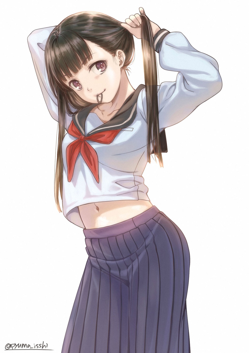 puma_(hyuma1219) seifuku shirt_lift