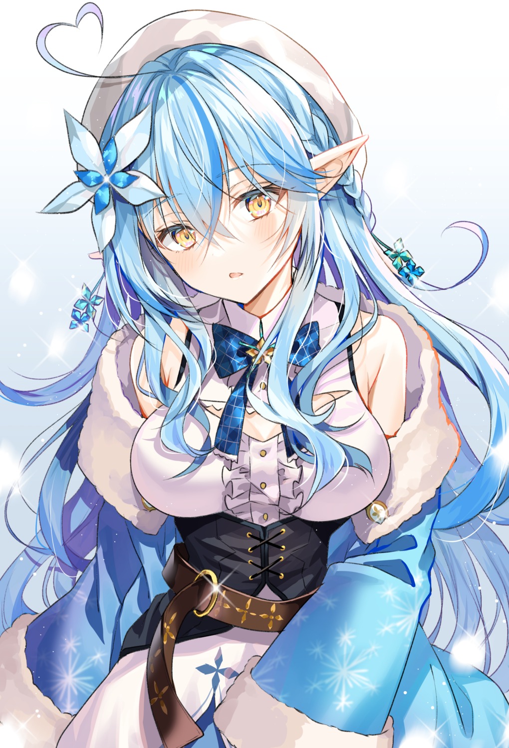 elf hololive myusha pointy_ears yukihana_lamy