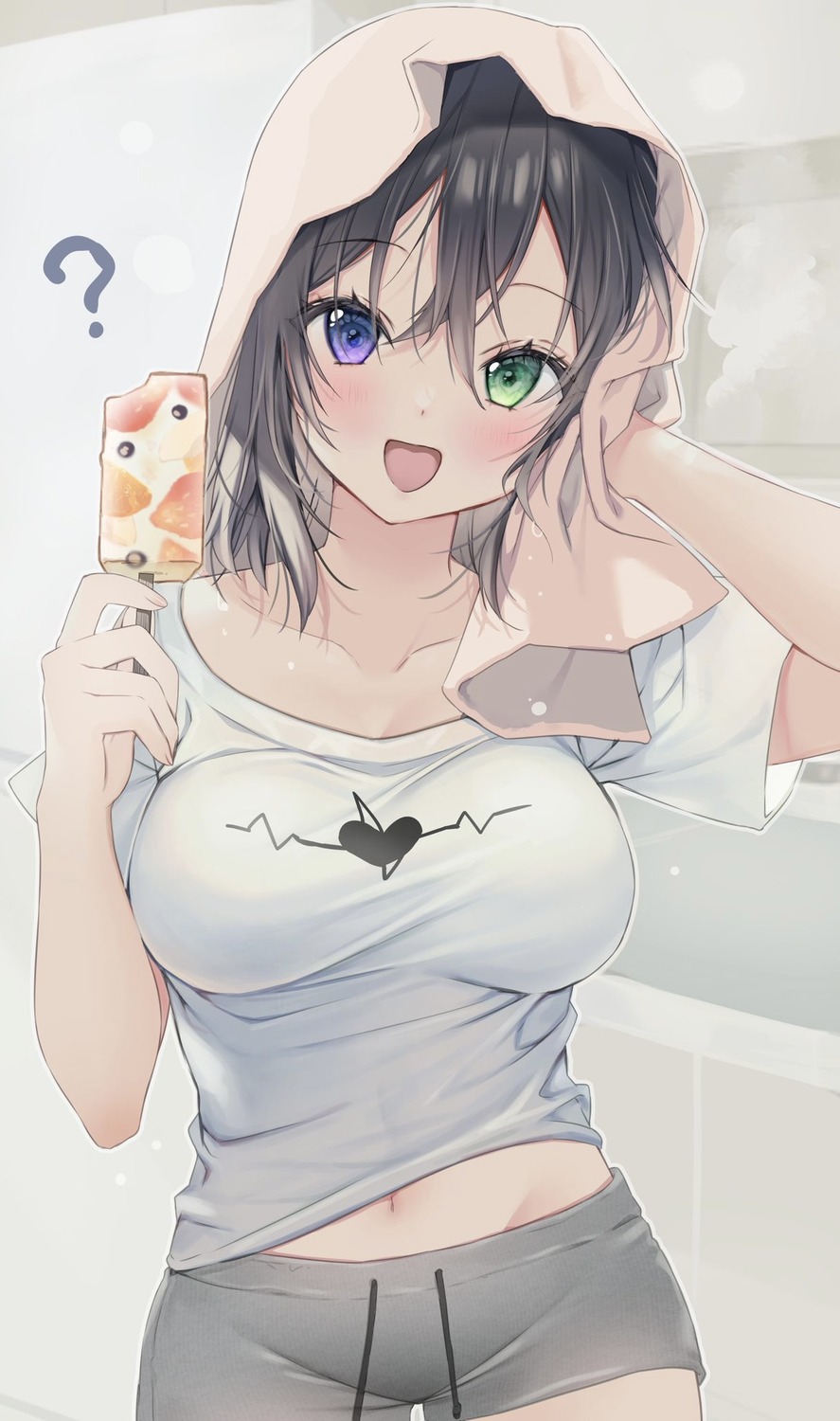 heterochromia towel yoruhoshi_owl