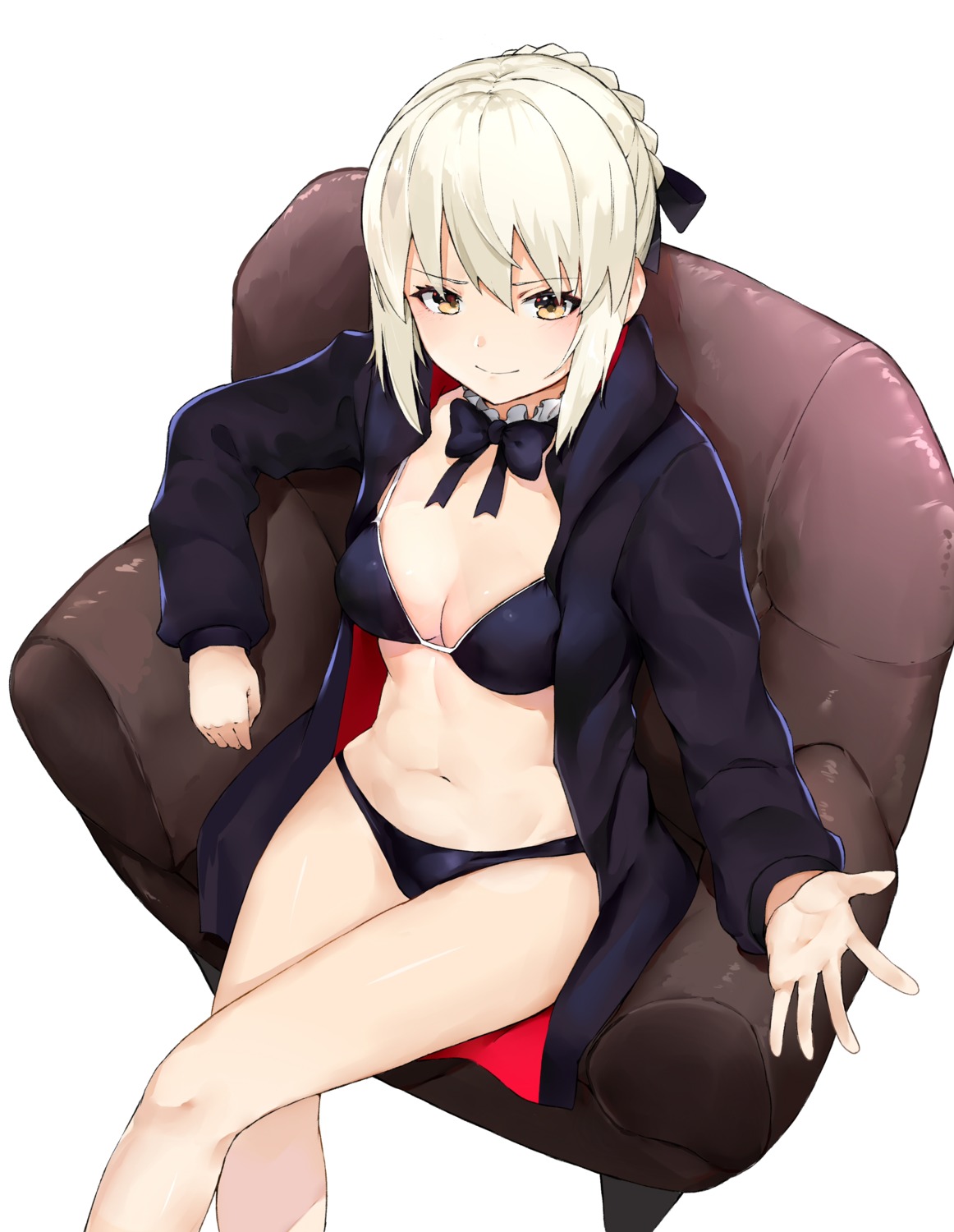 bikini fate/grand_order open_shirt ryou_(ponpgo) saber saber_alter swimsuits