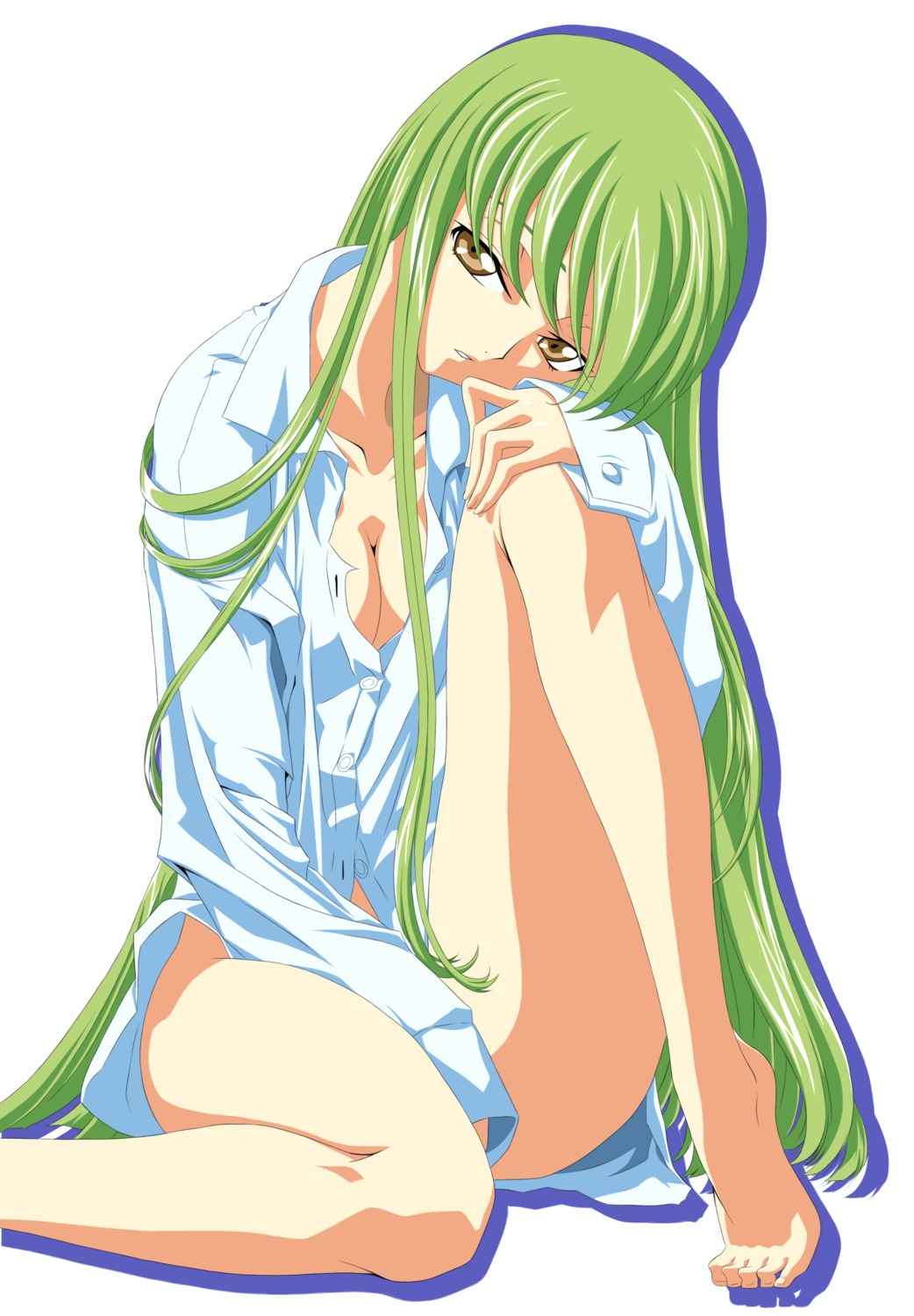 c.c. cleavage code_geass dress_shirt vector_trace