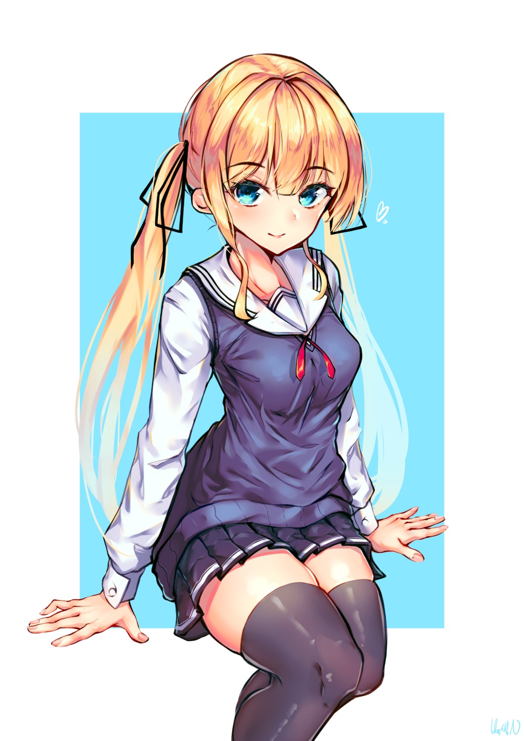 hakushoku_n saenai_heroine_no_sodatekata sawamura_spencer_eriri seifuku sweater thighhighs