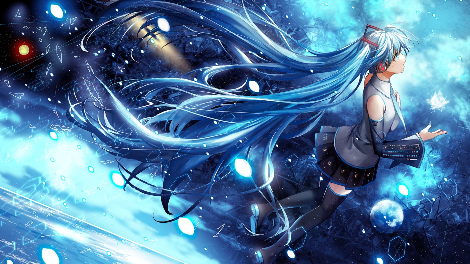 hatsune_miku komecchi thighhighs vocaloid