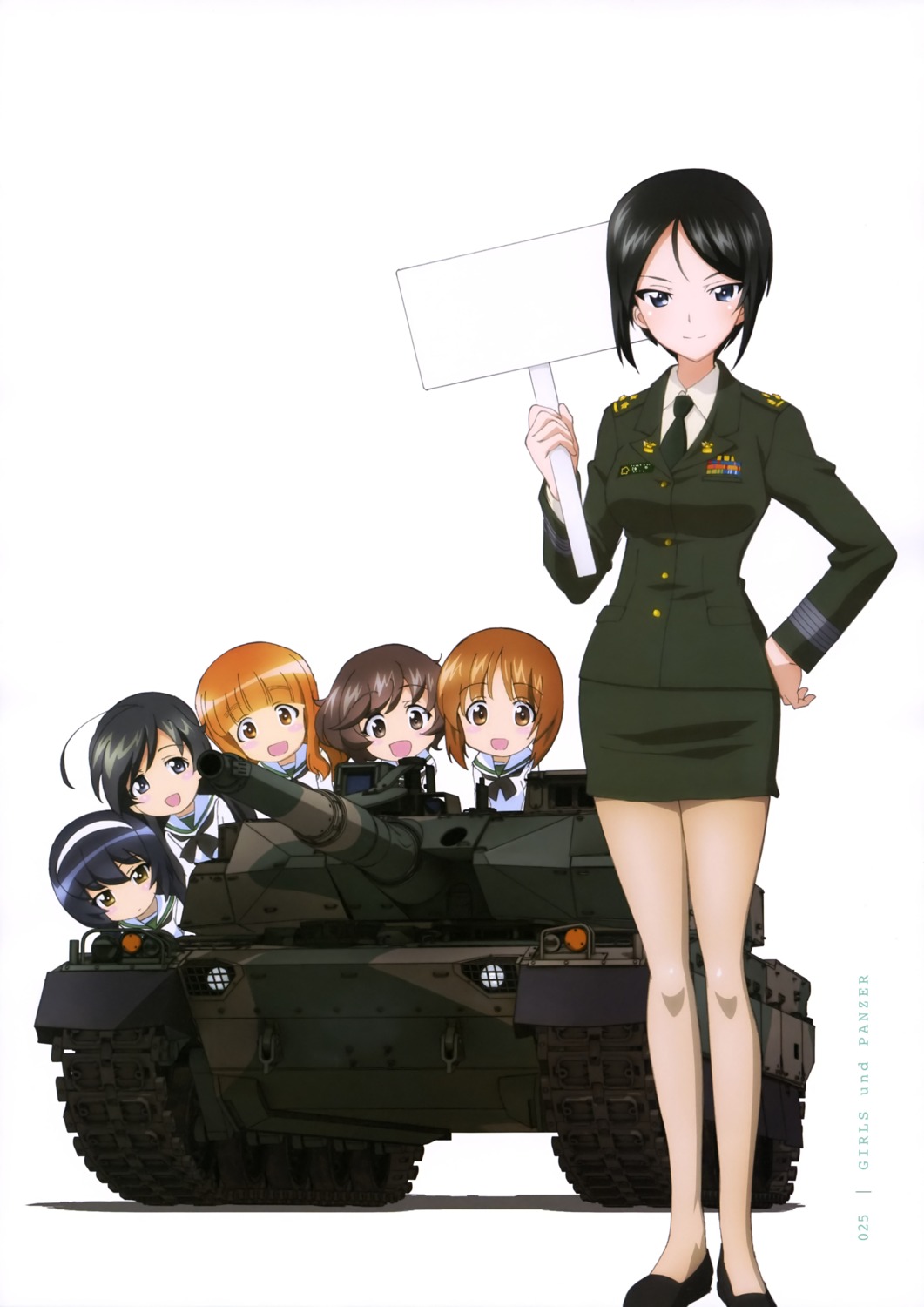 akiyama_yukari chibi chouno_ami girls_und_panzer isuzu_hana nishizumi_miho reizei_mako seifuku takebe_saori uniform