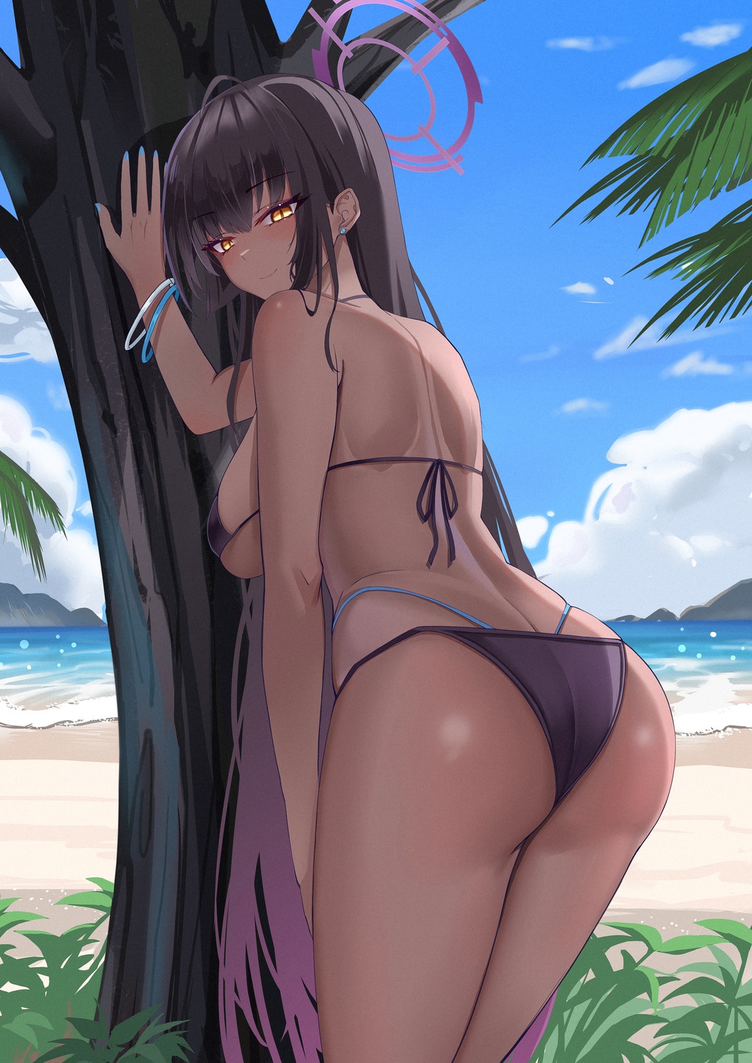 ass bikini blue_archive halo kaijiba kakudate_karin swimsuits