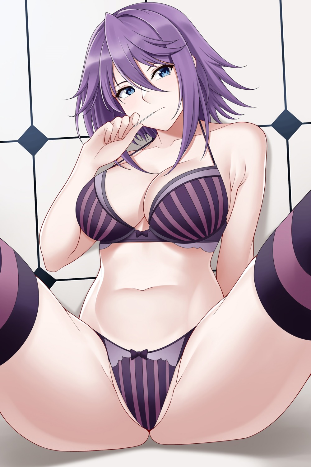 aslindsamure bra pantsu rosario_+_vampire shimapan shirayuki_mizore thighhighs