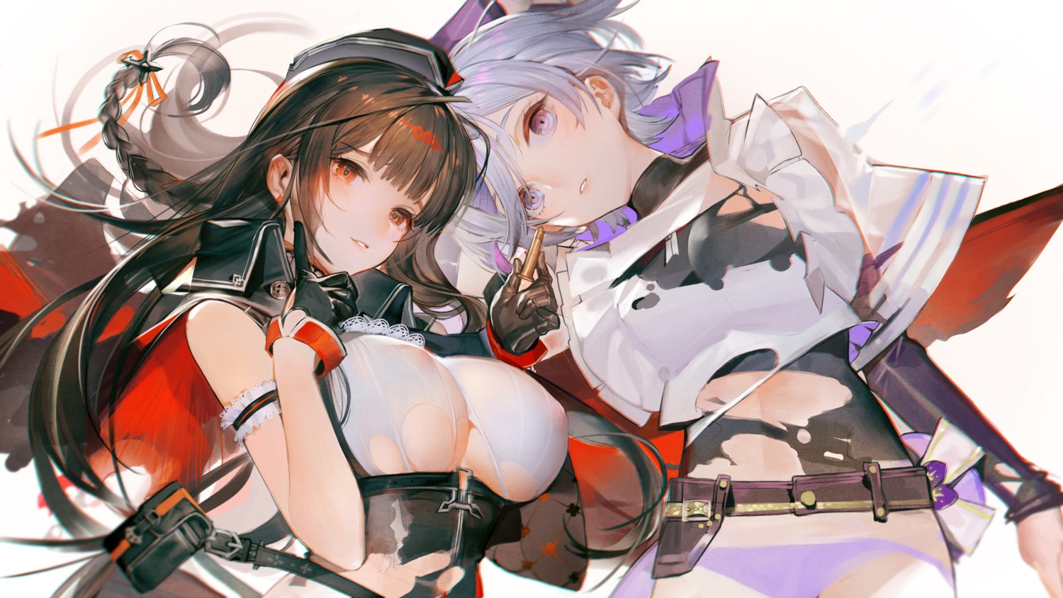 contender_(girls_frontline) dsr-50_(girls_frontline) erect_nipples girls_frontline liduke no_bra pantsu torn_clothes