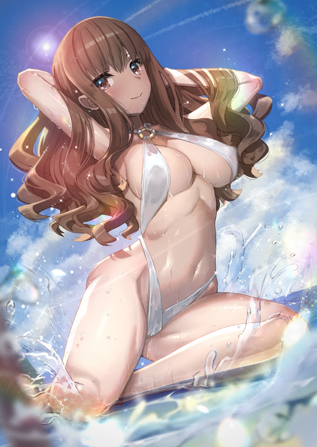 bikini cameltoe erect_nipples fate/extra fate/stay_night jjjjjjj kishinami_hakuno see_through swimsuits thong wet