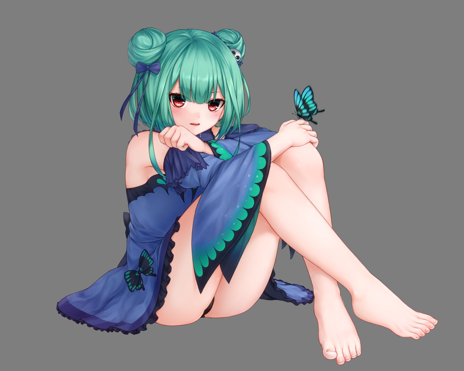 artist_revision chien_zero dress feet hololive pantsu skirt_lift thong transparent_png uruha_rushia