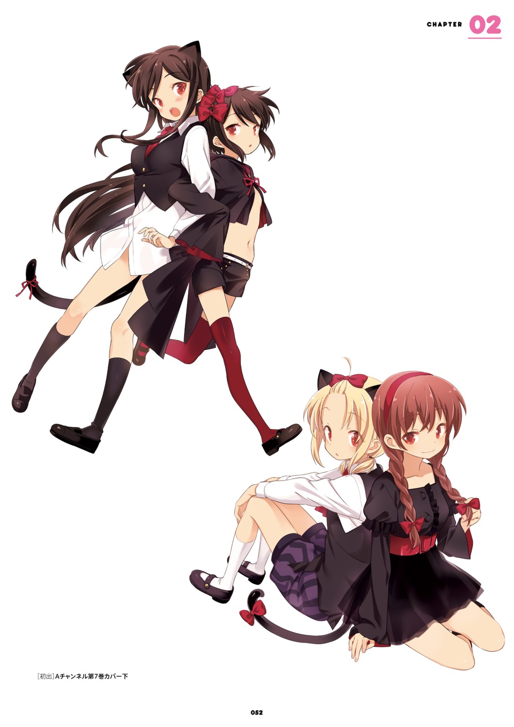 a_channel animal_ears ichii_tooru kuroda_bb momoki_run nekomimi nishi_yuuko tail tennouji_nagisa