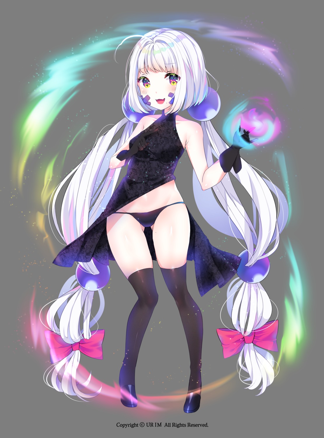 bandaid dress pantsu thighhighs transparent_png urim_(paintur)