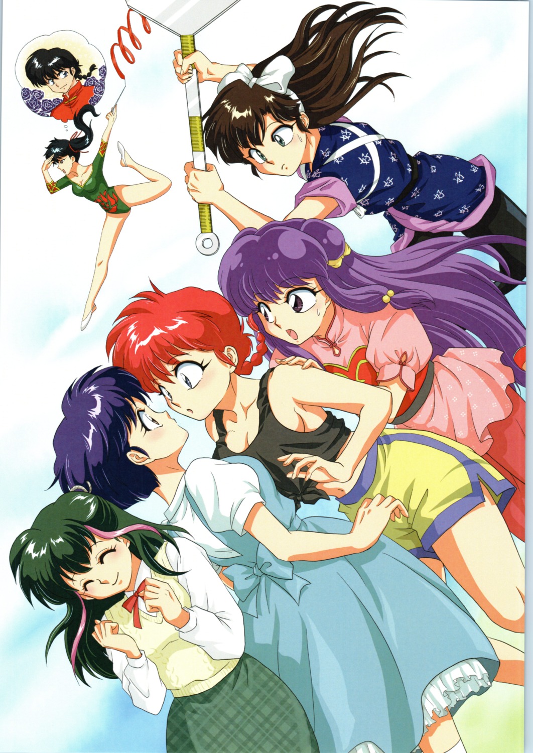 asian_clothes cleavage dress kunou_kodachi kuonji_ukyou leotard ranma_½ saotome_ranma seifuku shampoo symmetrical_docking tagme tendou_akane