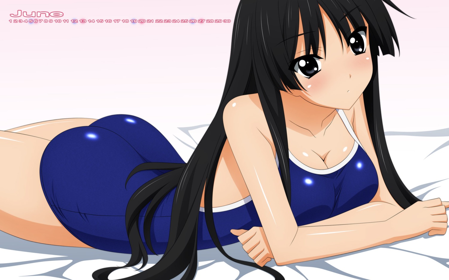 akiyama_mio calendar k-on! school_swimsuit swimsuits wallpaper wave_ride