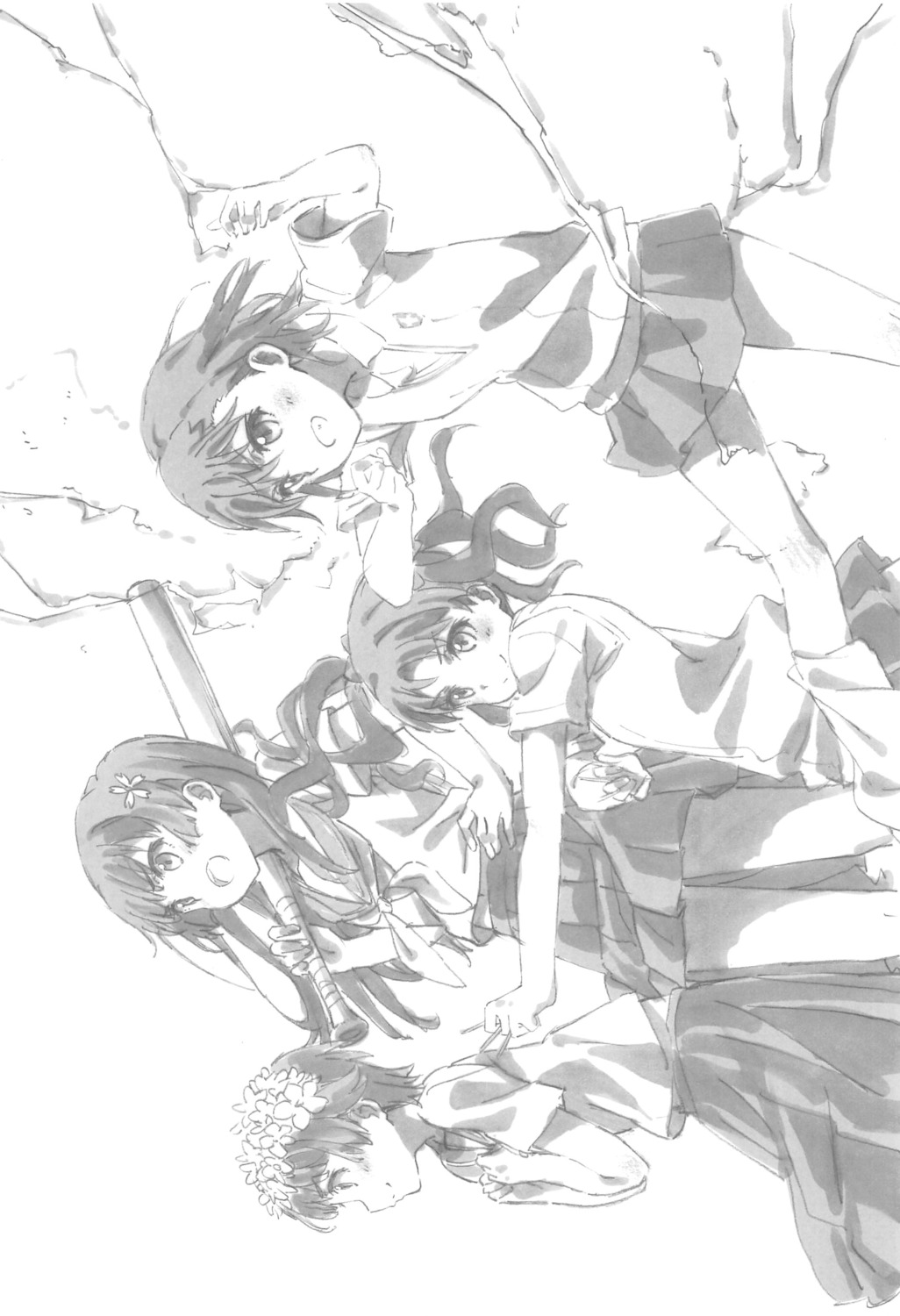 delf misaka_mikoto monochrome saten_ruiko seifuku shirai_kuroko sketch toaru_kagaku_no_railgun toaru_majutsu_no_index uiharu_kazari