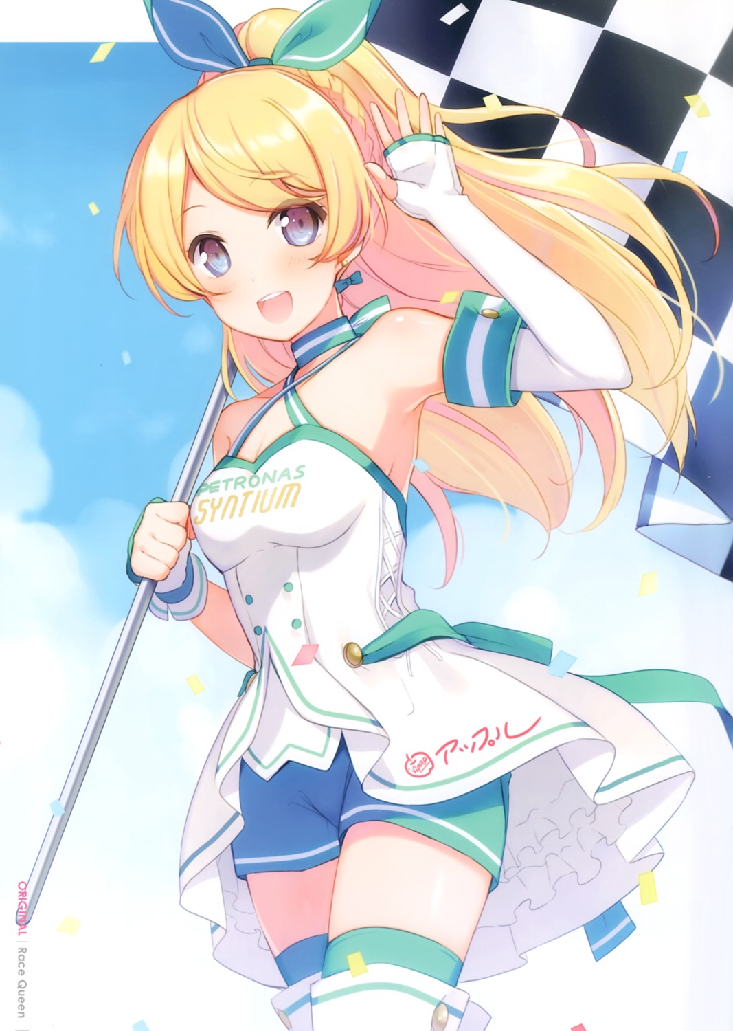 6u ayase_eli cleavage eternal_land love_live! thighhighs umbrella