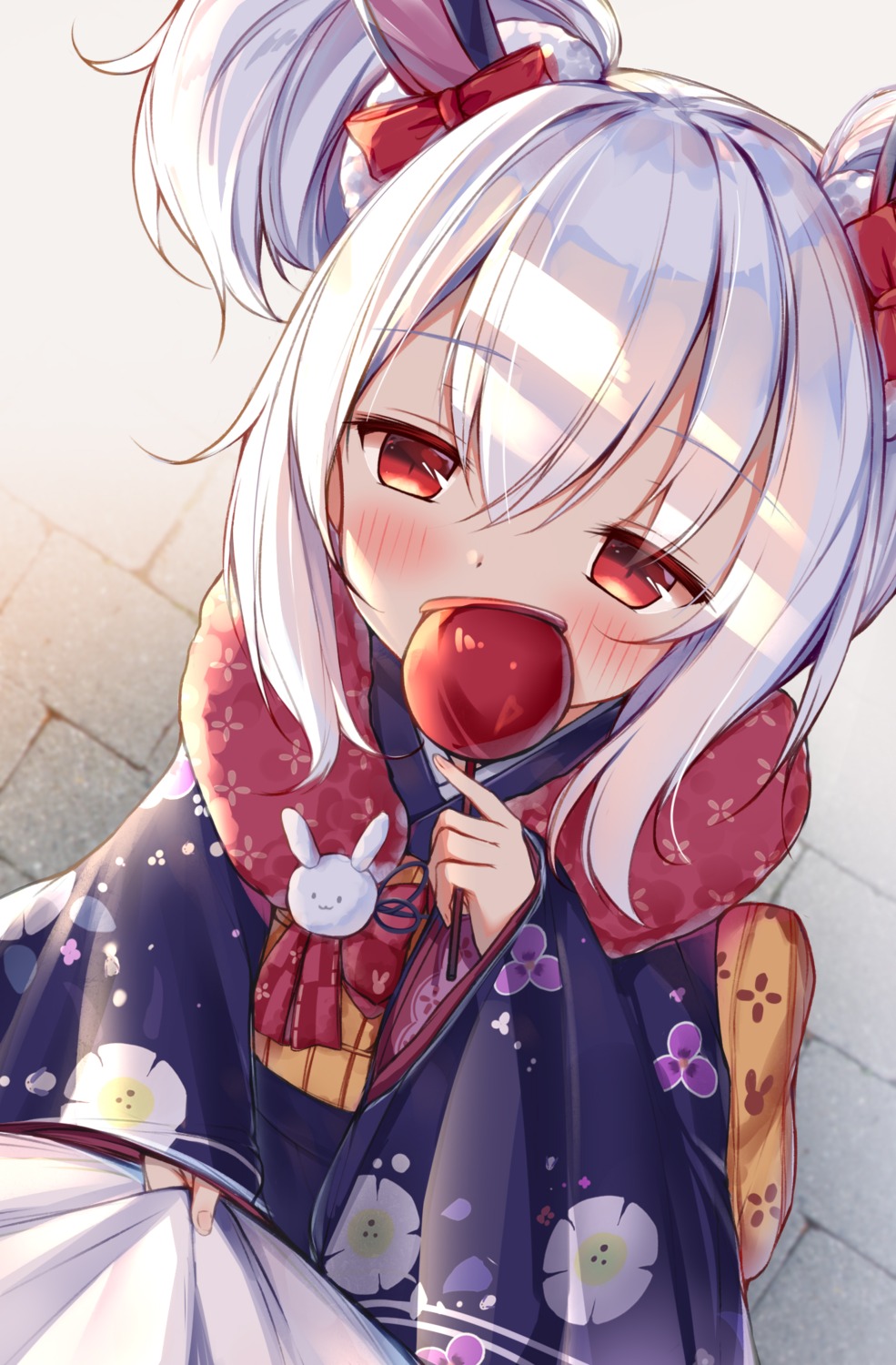 animal_ears azur_lane bunny_ears irokari kimono laffey_(azur_lane)