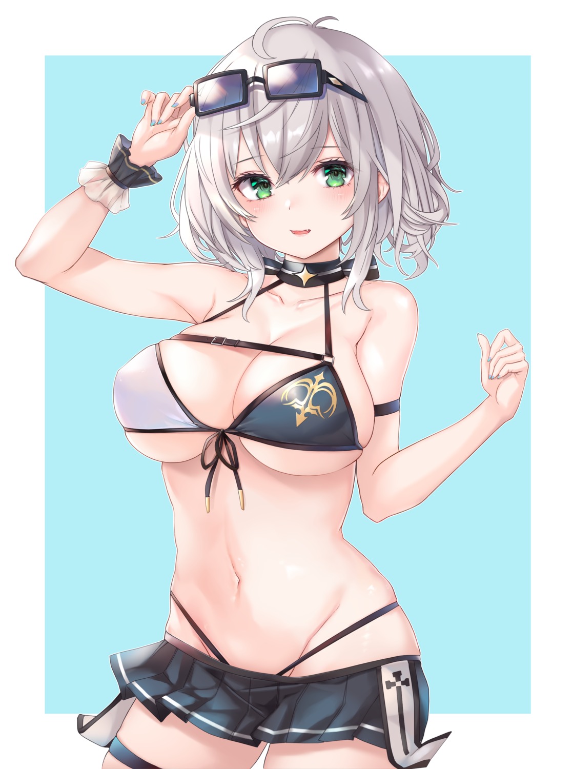 bikini chicami garter hololive megane shirogane_noel swimsuits