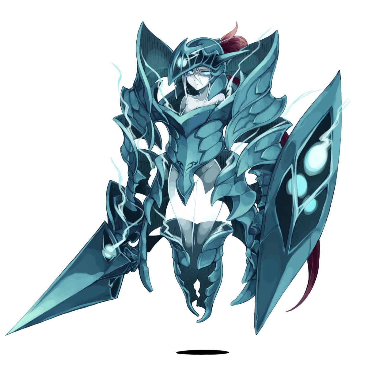 armor bottomless kenkou_cross monster_girl weapon