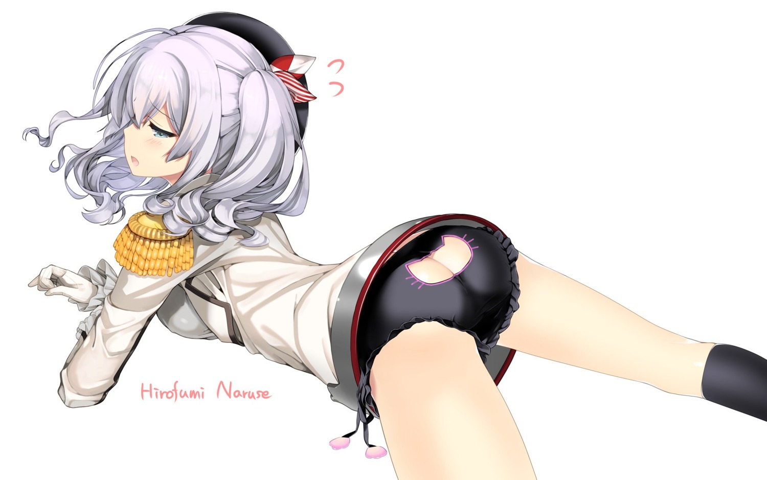 ass kantai_collection kashima_(kancolle) naruse_hirofumi pantsu string_panties uniform