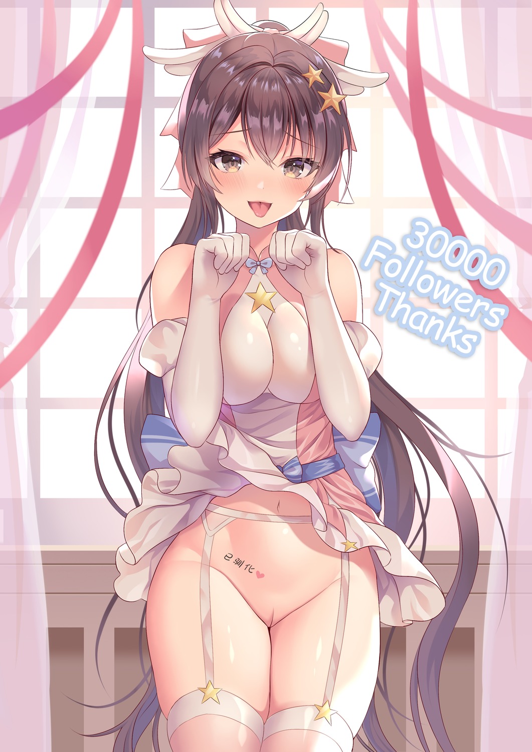 bottomless garter_belt lulu_001m skirt_lift stockings thighhighs uncensored